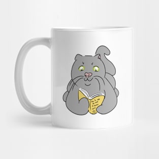 Cat Reading a Book Mug